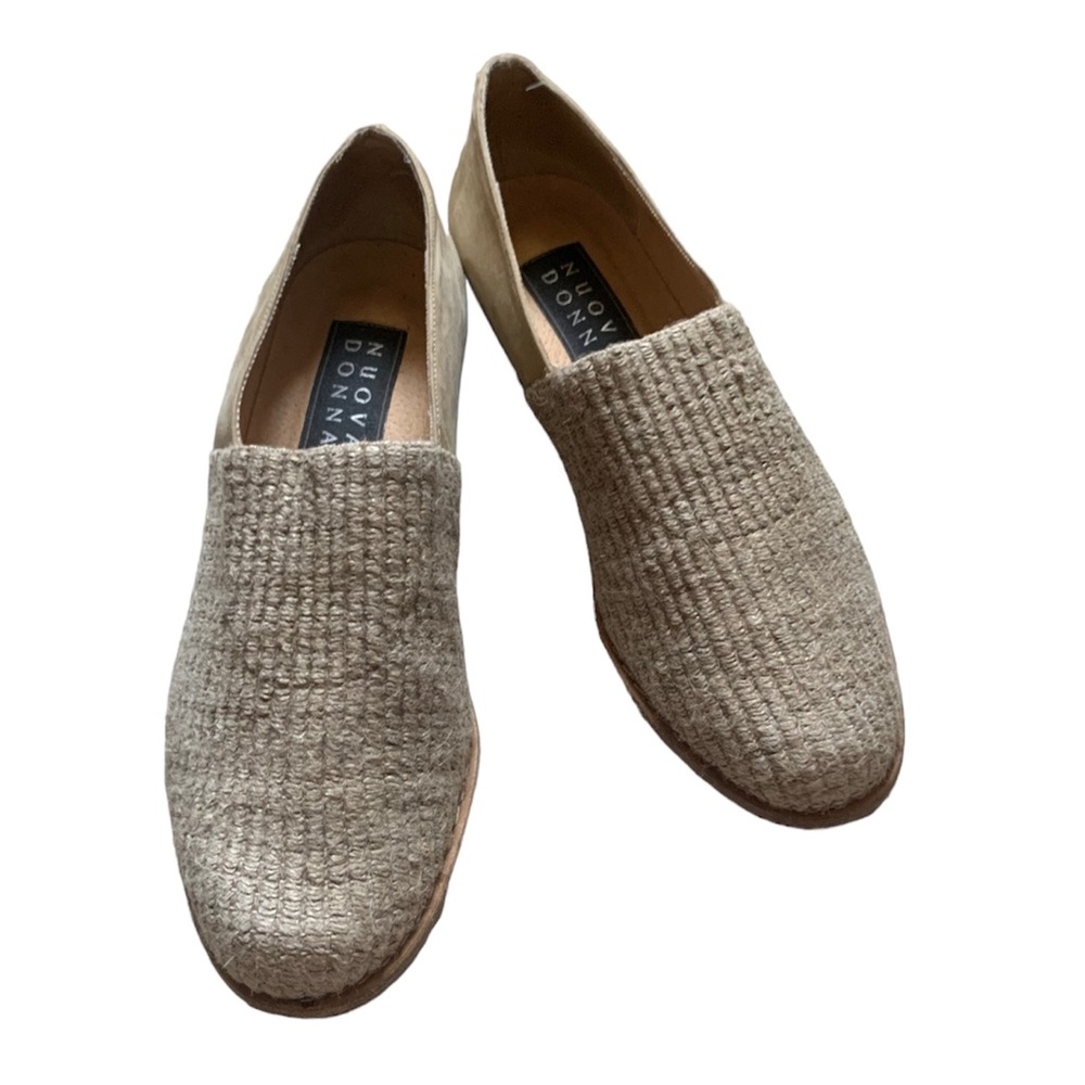 Nuova Donna Woven Natural Slip On Summer Shoes Sz 8B Made in Spain